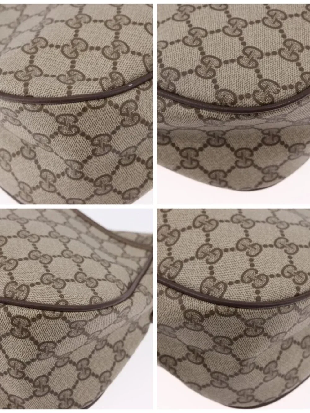 GUCCI GG Supreme Web Sherry Line Bag PVC Beige Gold 89 02 077 Auth ep15007